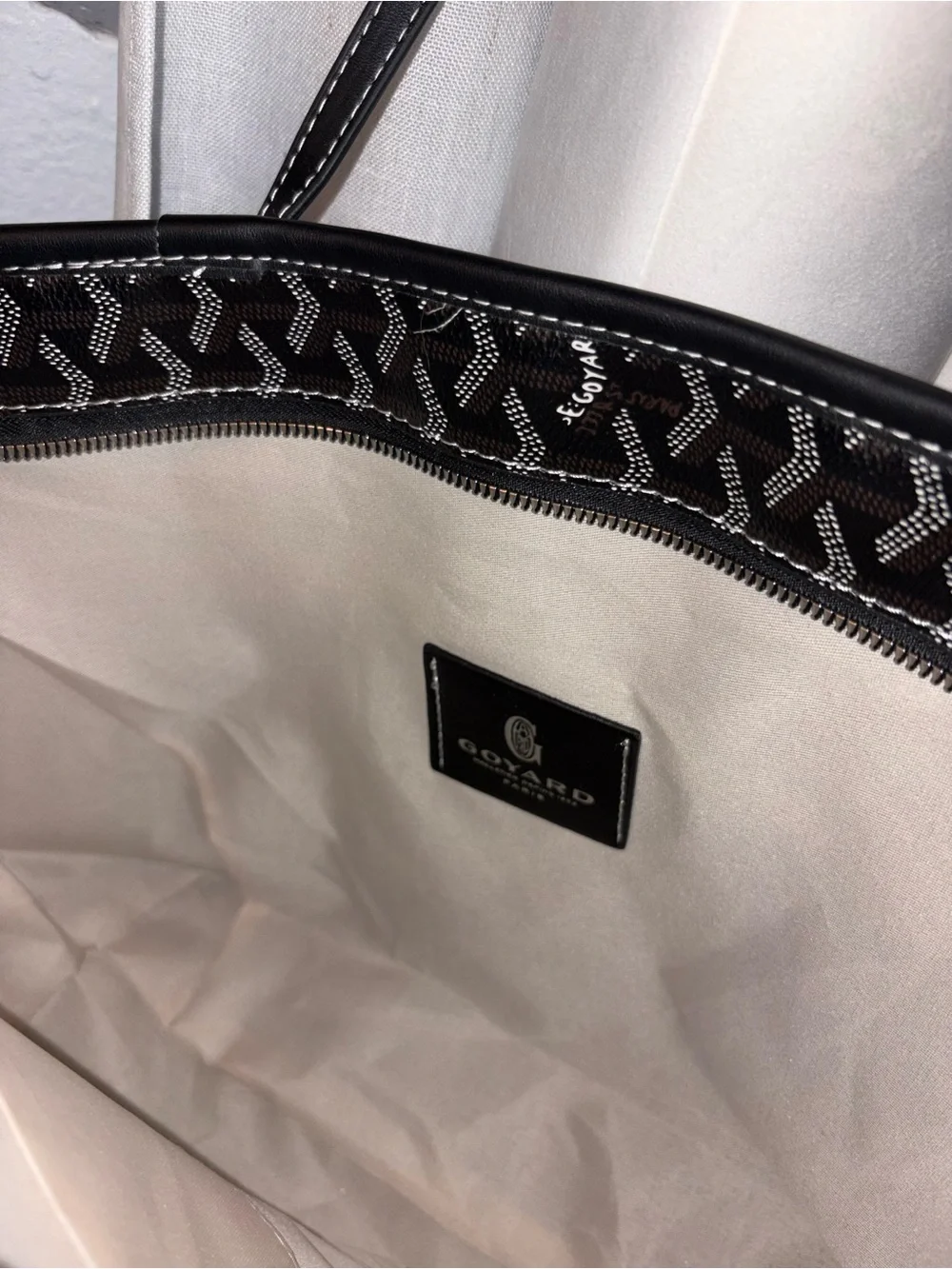 Black Patterned Tote Bag - Luxury-Inspired Women's Handbag